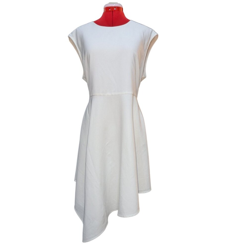 Eva Longoria Asymetrical White  Dress